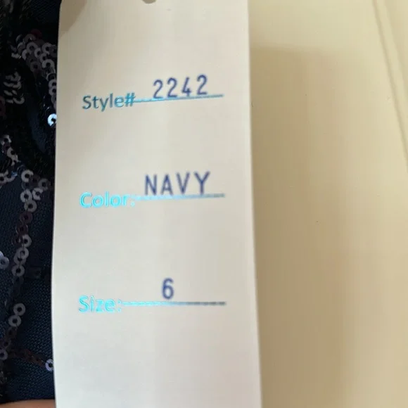 NWT Nina Canacci Prom Dress Navy Blue Size 6-Juniors - Picture 10 of 14